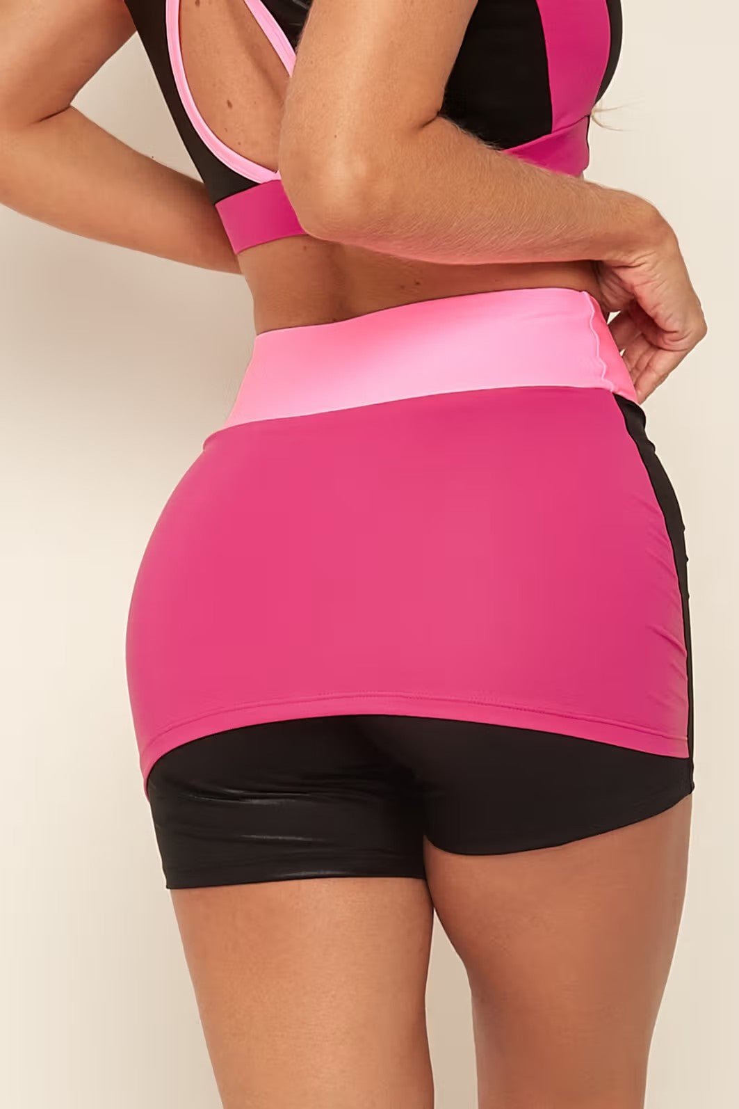 Conjunto Fitness Elláda Rosa Shorts Saia - Imagem 3